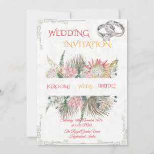 Terracotta Pampas Grass Bohemian Invite