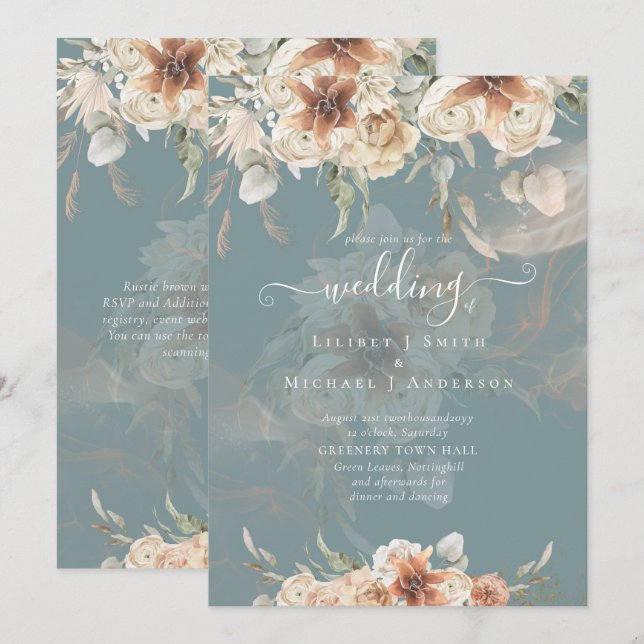 Terracotta Pampas Grass BOHO Wedding (Front/Back)