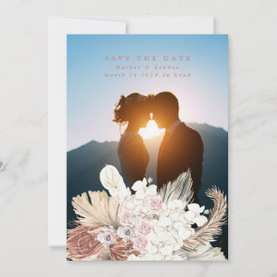 Terracotta Pampas Grass Desert Tropical Coral Save The Date