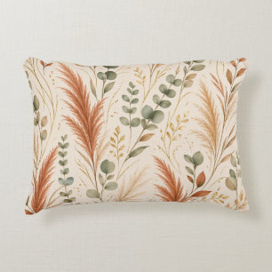 Terracotta Pampas Grass Eucalyptus Neutral Boho Decorative Cushion