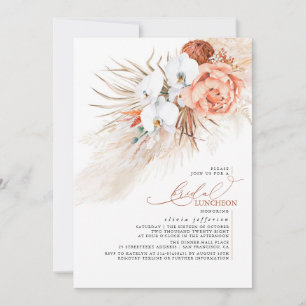 Terracotta Pampas Grass Luncheon Bridal Shower Invitation