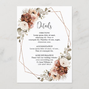 Terracotta Pampas Grass Rustic Geometric Details Enclosure Card