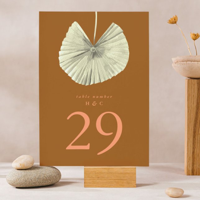 Terracotta Pampas Grass Tropical Jungle Table Number (Creator Uploaded)