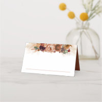 Terracotta Pampas Grass Wedding Place Card