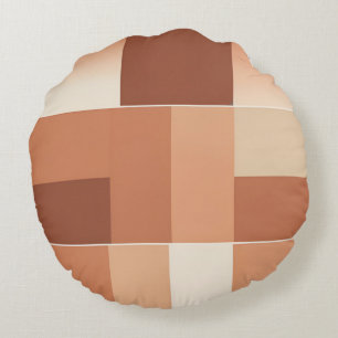 Terracotta Patterns AI art Round Cushion