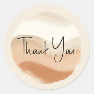 Terracotta Peach & Beige Bohemian Modern Wedding Classic Round Sticker