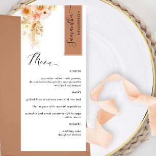 Terracotta Peach Blush Personalise with Guest Name Menu