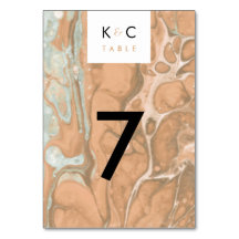 Terracotta Peach & Mint Minimalist Marble