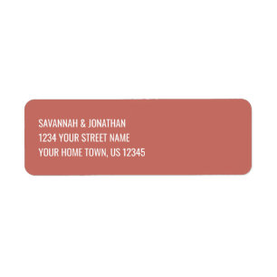 Terracotta Peach Solid Colour Return Address