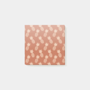 Terracotta & Peach Tropical Pineapple Pattern Post-it Notes