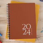 Terracotta Personal 2024 Weekly Planner<br><div class="desc">Simple personal stationery 2024 annual planner with terracotta cover. Annual planner (12 months) with open monthly overviews and weekly planning sheets. Contact for assistance in personalising.</div>