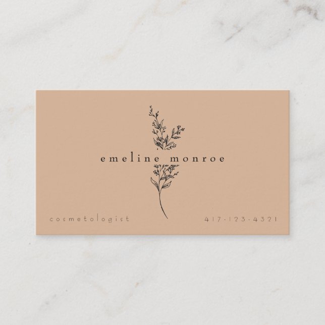 Terracotta Personalised Botanical Business Card (Front)