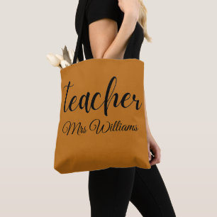 Terracotta Personalised Teacher  Tote Bag