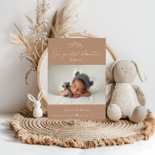 Terracotta Photo Baby Announcement Card