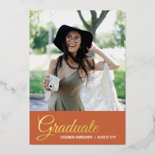 Terracotta Photo Graduation Announcement