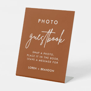 Terracotta Photo Guestbook Sign for Wedding