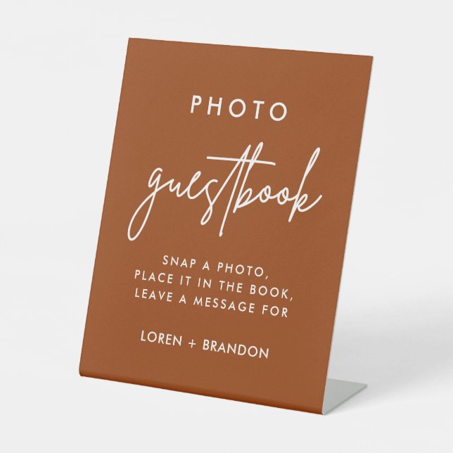 Terracotta Photo Guestbook Sign for Wedding (Front)