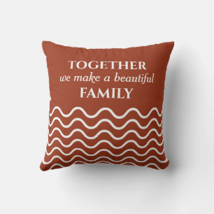 Terracotta Photo Quote Wavy Pattern Double Sided Cushion