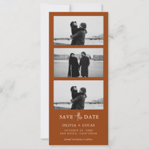 Terracotta Photo Strip QR Code Save The Date