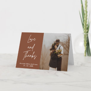 Terracotta Photo Wedding Folding Thank You Card