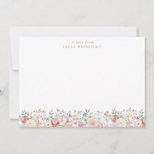 Terracotta & Pink Floral Personalized Stationery Card