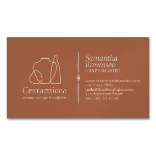 Terracotta Porcelain Sculpture Vase Ceramic Magnetic Business Card