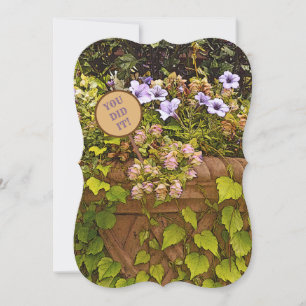 TERRACOTTA POT, CASCADING FLOWERS/CONGRATS.