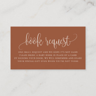 Terracotta Pretty Script Book Request Place Card