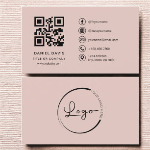 Terracotta Professional Company Logo QR Code  Business Card