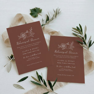 Terracotta Pumpkin Rehearsal Dinner Invitation
