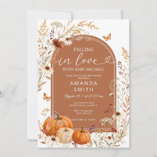 Terracotta Pumpkin Wildflower Boho Baby Shower Invitation