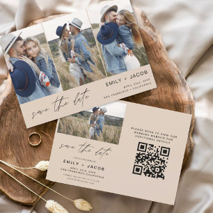 Terracotta QR Code Modern Save the Date 4 Photo