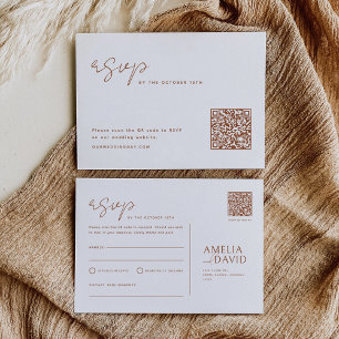 Terracotta QR Code RSVP Postcard