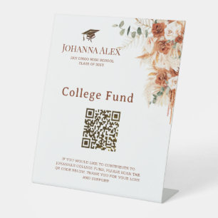 Terracotta QR Graduation College Fund Sign