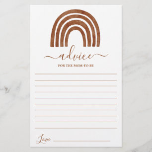 Terracotta Rainbow Advice for the Mum To Be card