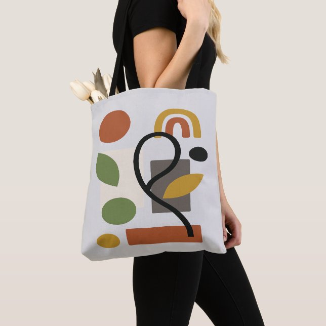Terracotta Rainbow Modern Abstract  Tote Bag (Close Up)