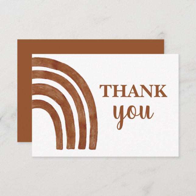 Terracotta Rainbow thank you Note Card (Front/Back)