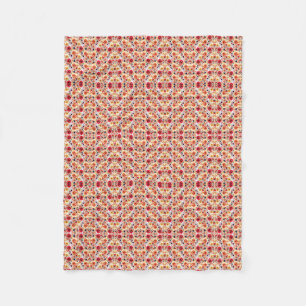 Terracotta Red Geometric Tile Fleece Blanket