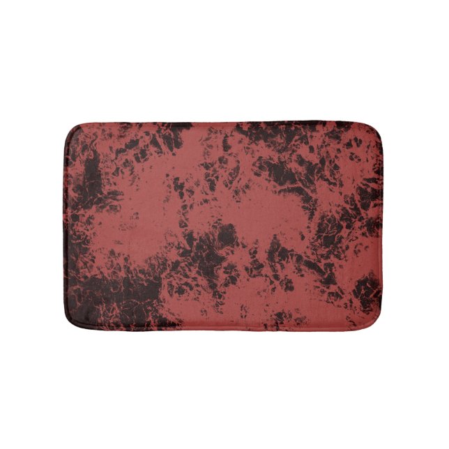Terracotta red marble texture   bath mat (Front)