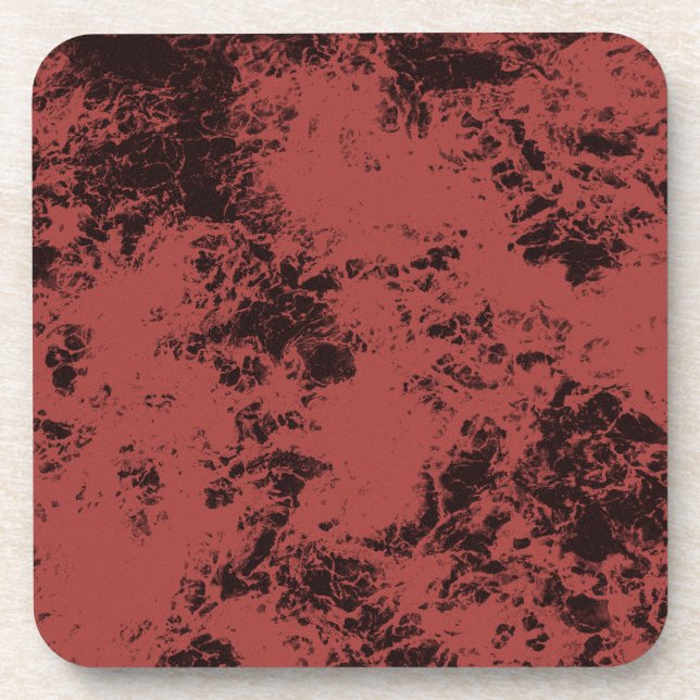 Terracotta red marble texture  coaster (Front)