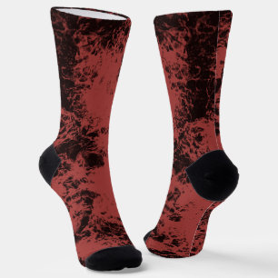 Terracotta red marble texture socks