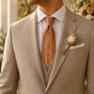 Terracotta Regency Diamond Tie