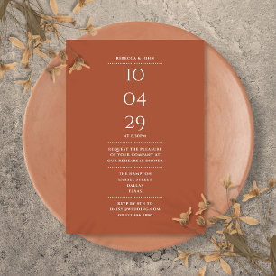 Terracotta Rehearsal Dinner Date Invitation