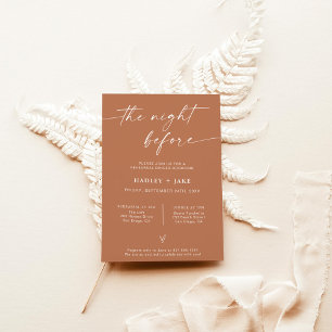 Terracotta Rehearsal Dinner Invite   Night Before