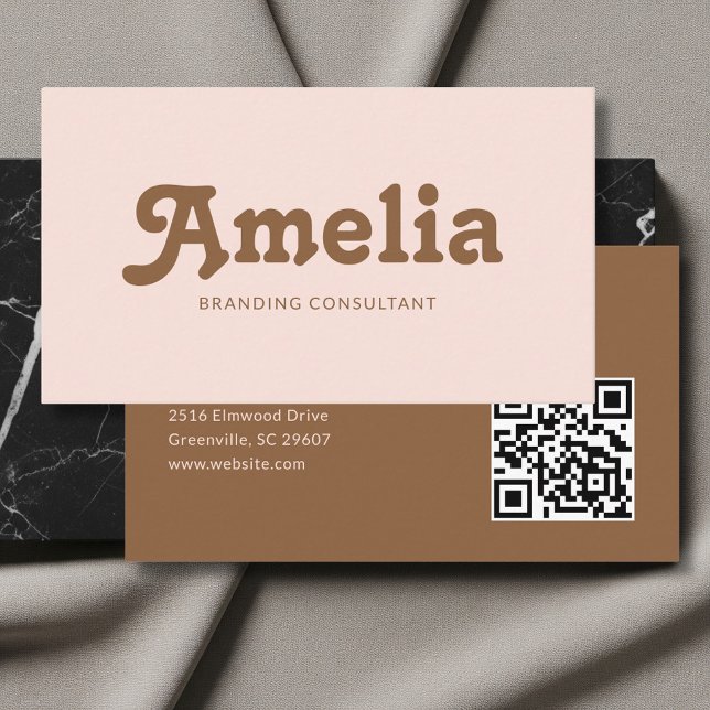 Terracotta Retro Decorative Minimalist Business Card (Creator Uploaded)