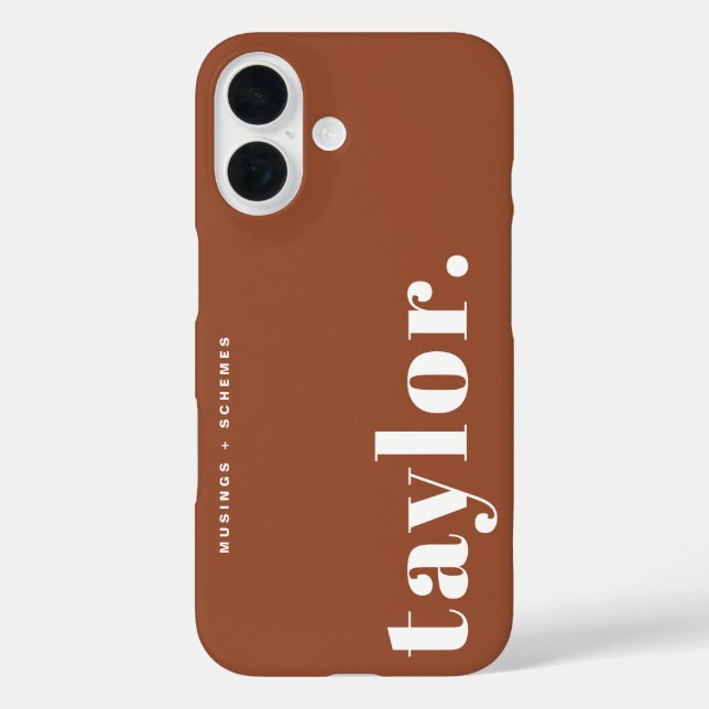 Terracotta  Retro Typography Personalised Case-Mate iPhone Case (Back)