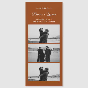Terracotta Romantic Photo Strip Magnetic Wedding