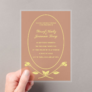 Terracotta Rose Acrylic Wedding Invitation
