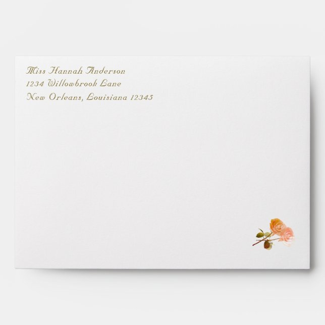 Terracotta Rose Catholic Wedding Envelope (Front)
