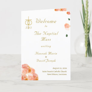 Terracotta Rose Catholic Wedding Programme